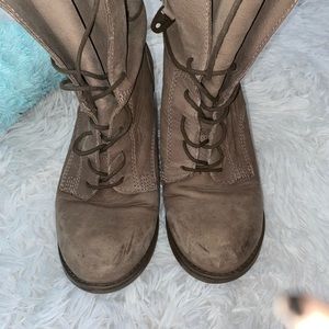 Grey suede casual boot women 6